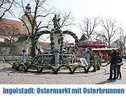 Ostermarkt mit Osterbrunnen auf dem Rathausplatz, Ingolstadt 17.03.-02.04.2018). Ostern im Münchner Umland (Foto:Marikka-LailaMaisel)